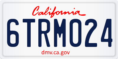 CA license plate 6TRM024