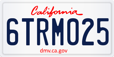 CA license plate 6TRM025