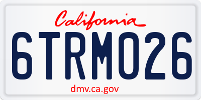 CA license plate 6TRM026