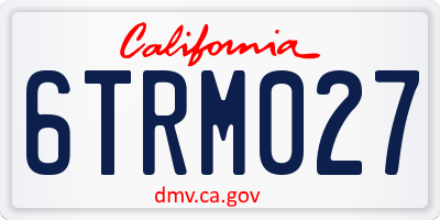 CA license plate 6TRM027