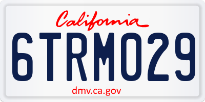 CA license plate 6TRM029