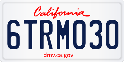 CA license plate 6TRM030