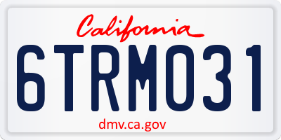 CA license plate 6TRM031