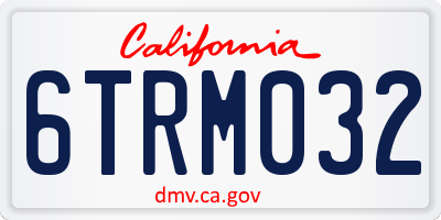 CA license plate 6TRM032