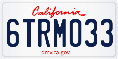 CA license plate 6TRM033