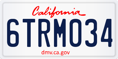 CA license plate 6TRM034