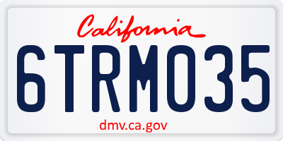 CA license plate 6TRM035
