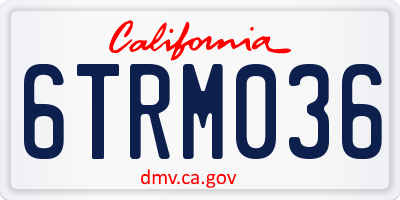 CA license plate 6TRM036