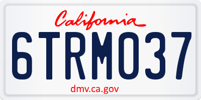 CA license plate 6TRM037