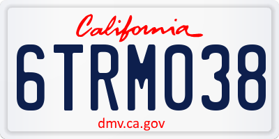 CA license plate 6TRM038