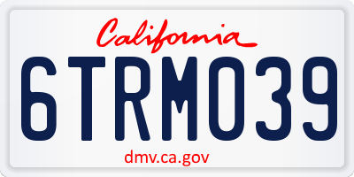 CA license plate 6TRM039