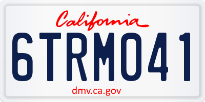 CA license plate 6TRM041