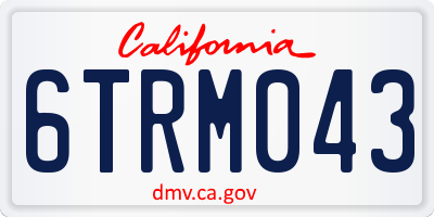CA license plate 6TRM043