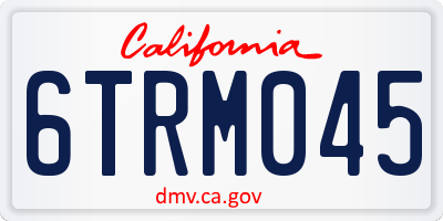 CA license plate 6TRM045