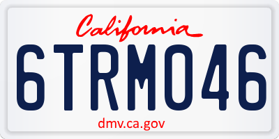 CA license plate 6TRM046