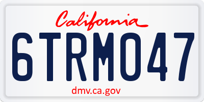 CA license plate 6TRM047