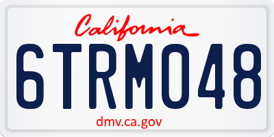 CA license plate 6TRM048