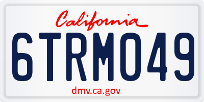 CA license plate 6TRM049