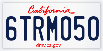 CA license plate 6TRM050
