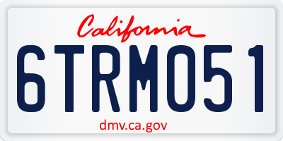 CA license plate 6TRM051