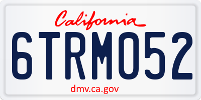 CA license plate 6TRM052