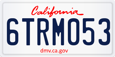 CA license plate 6TRM053