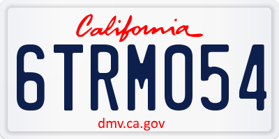 CA license plate 6TRM054