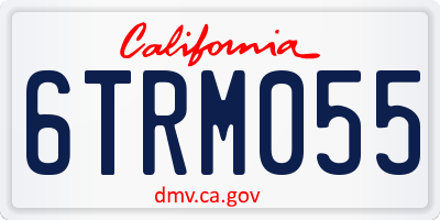 CA license plate 6TRM055