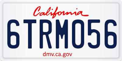 CA license plate 6TRM056