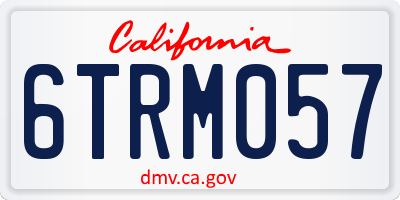 CA license plate 6TRM057