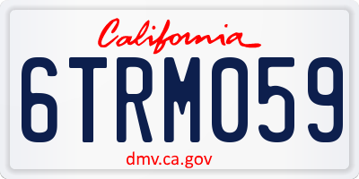 CA license plate 6TRM059