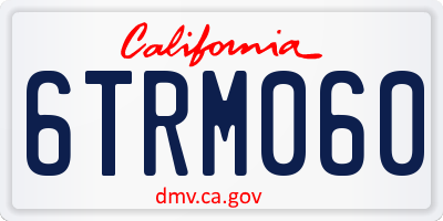 CA license plate 6TRM060