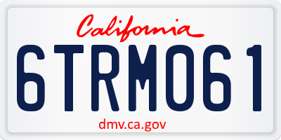 CA license plate 6TRM061