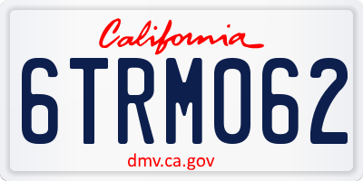 CA license plate 6TRM062