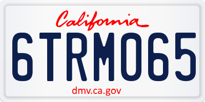 CA license plate 6TRM065