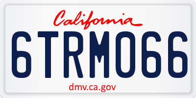 CA license plate 6TRM066