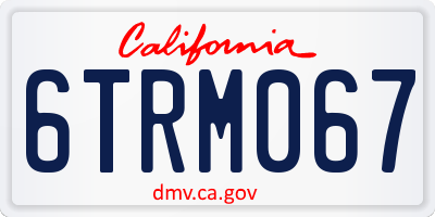 CA license plate 6TRM067