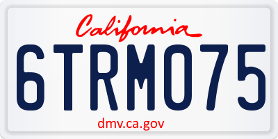 CA license plate 6TRM075