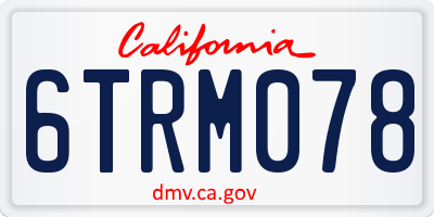 CA license plate 6TRM078