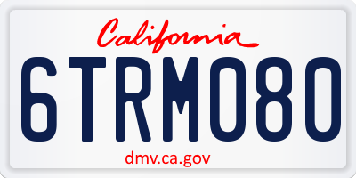 CA license plate 6TRM080