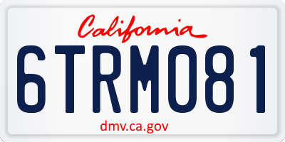CA license plate 6TRM081