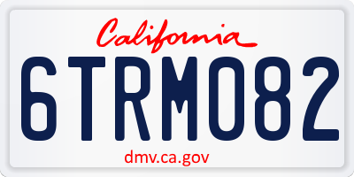 CA license plate 6TRM082