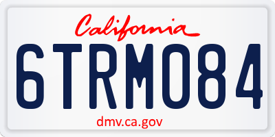 CA license plate 6TRM084