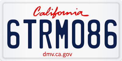 CA license plate 6TRM086