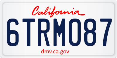 CA license plate 6TRM087