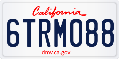 CA license plate 6TRM088
