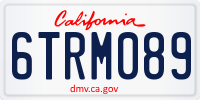 CA license plate 6TRM089
