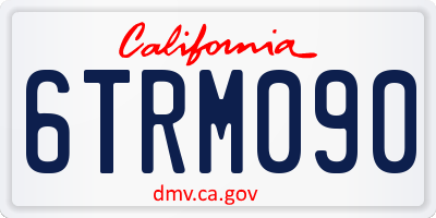 CA license plate 6TRM090