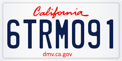 CA license plate 6TRM091