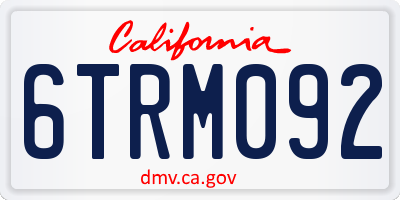 CA license plate 6TRM092